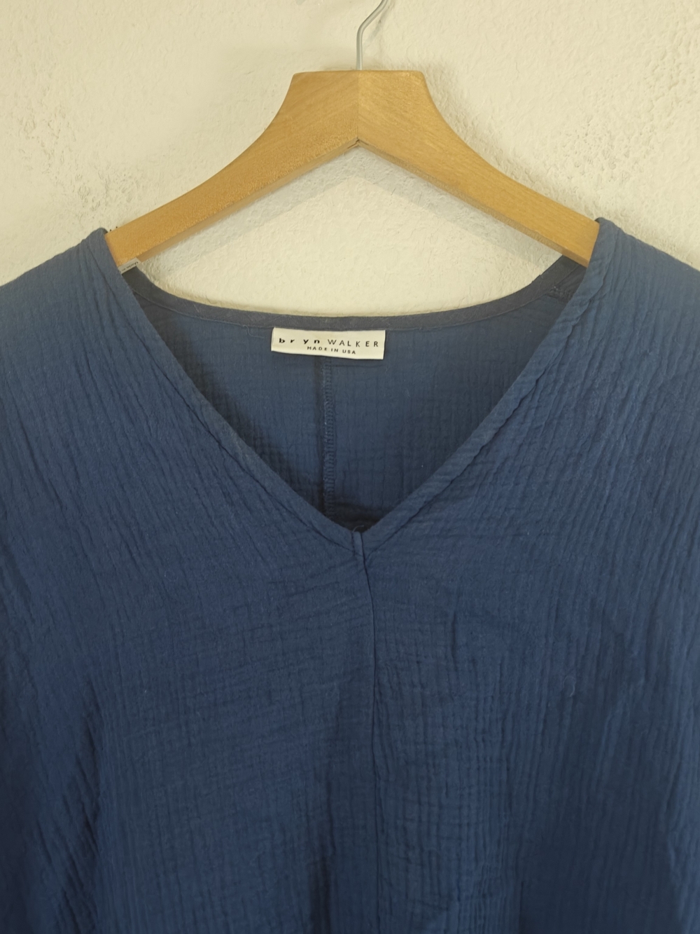 Bryn Walker Bax Cotton Gauze Sharkbite Tunic Top Blue Oversized V-Neck XS - Picture 7 of 11